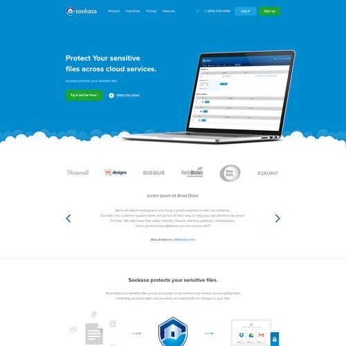 Flat website with the title 'Help us redesign www.sookasa.com'