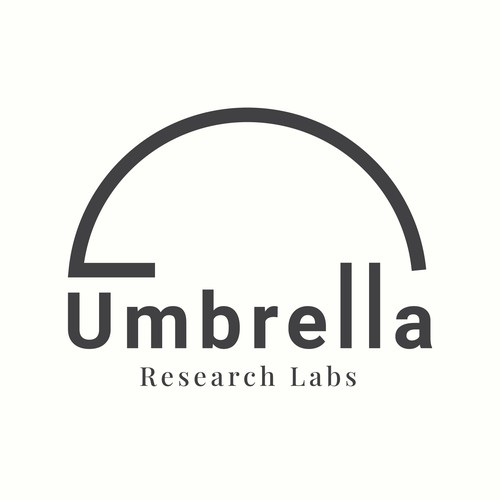 Umbrella design with the title 'Logo concept for technology'