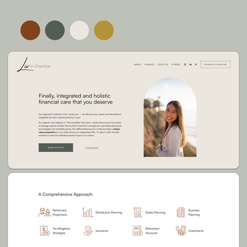 Fitness design with the title 'Finance, Lifestyle & Fitness Website'