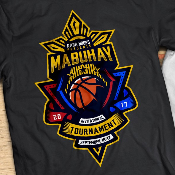 Sun t-shirt with the title 'Kaba Hoops Presents: Mabuhay Invitational Tournament September 16-17,2017'