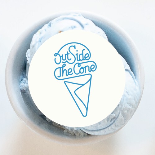 Ice cream shop design with the title 'ice cream lettering mark'