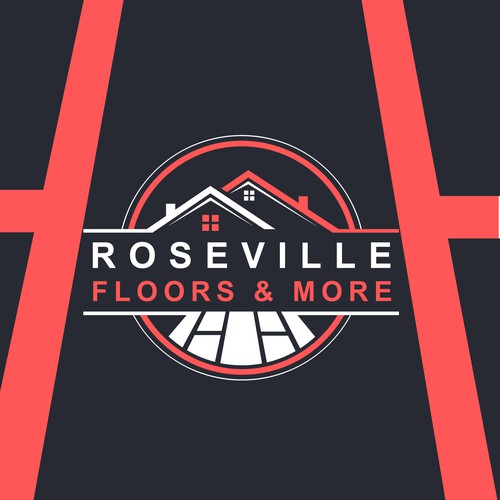 Installation design with the title 'Roseville Floors & More'