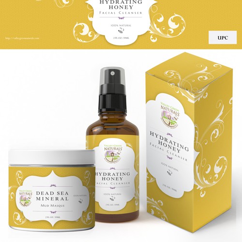 Skincare label with the title 'Cosmetic packaging design '