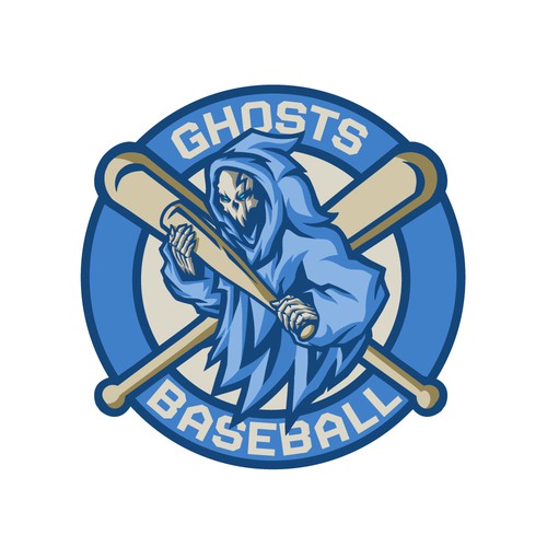 Baseball bat logo with the title 'Ghosts Baseball'