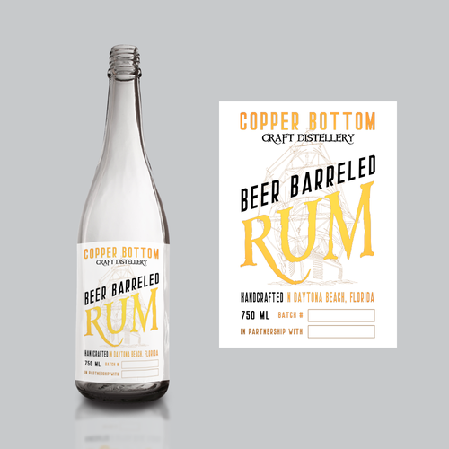Distillery label with the title 'Rum & Beer collaboration label'