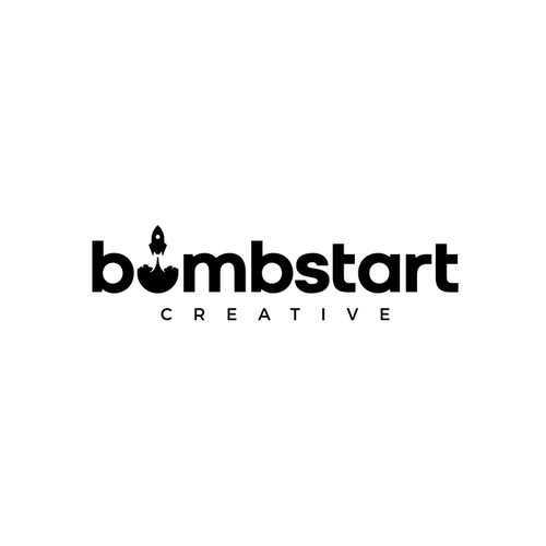 Rocket design with the title 'Bombstart Creative '