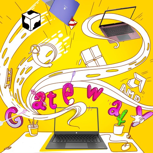 Doodle design with the title 'Dodle art for gateway computers'