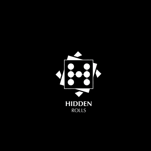 Board game logo with the title 'Hidden Rolls'