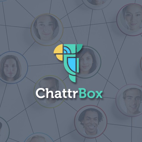 Chat design with the title 'ChattrBox logo and website'