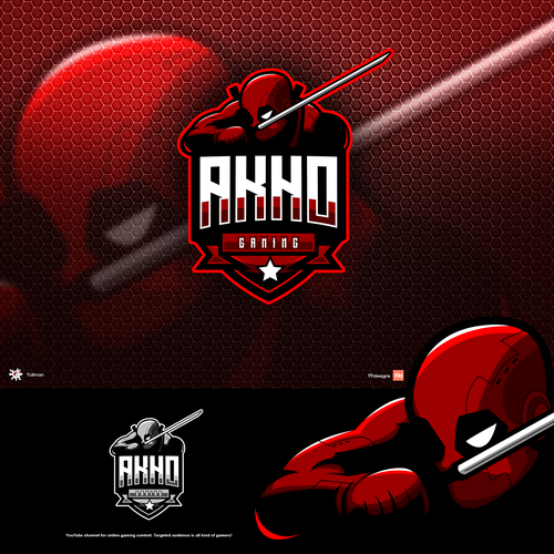 Robotics logo with the title 'Logo Design for Akho Gaming'
