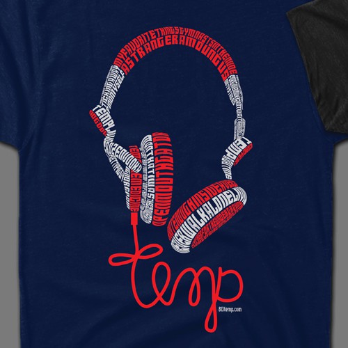 Typographic t-shirt with the title 'Typography Headphones '