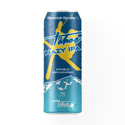 Beer can design with the title 'Tahoe - Beer Can Design Makeover'