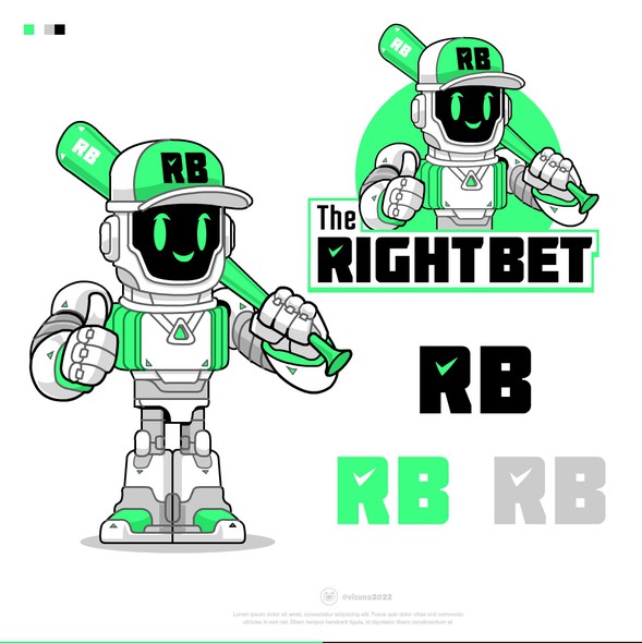 Mascot brand with the title 'Sport stye Logo design for The Right Bet'