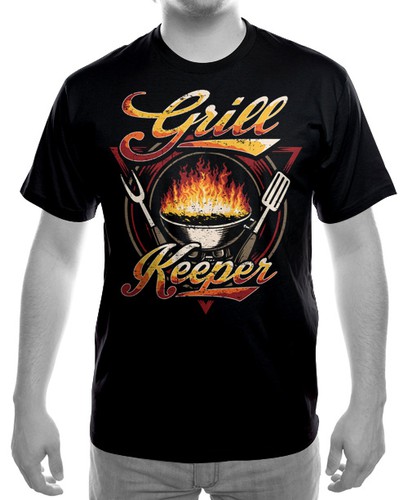 Grill design with the title 'T-Shirt for Grill/BBQ fans, possible text:"My Grill, my Rules!"'