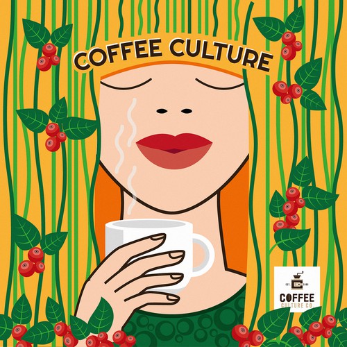 Coffee shop artwork with the title 'Creative Coffee Supplier Illustration to be remembered'