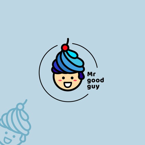 Cupcake logo with the title 'Logo concept for bakery'