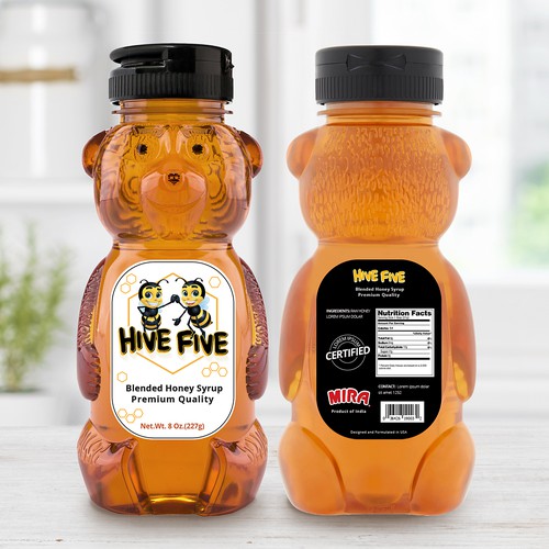 Kid's packaging with the title 'Hive Five Honey'