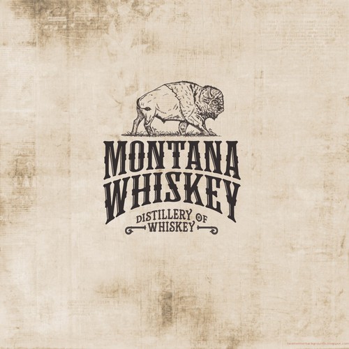 Buffalo design with the title 'Montana Whiskey'