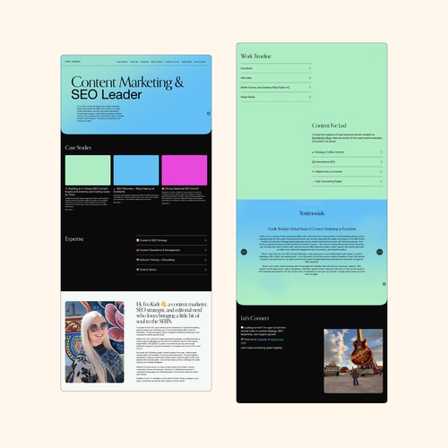Website with the title 'Content Marketer Squarespace Website'