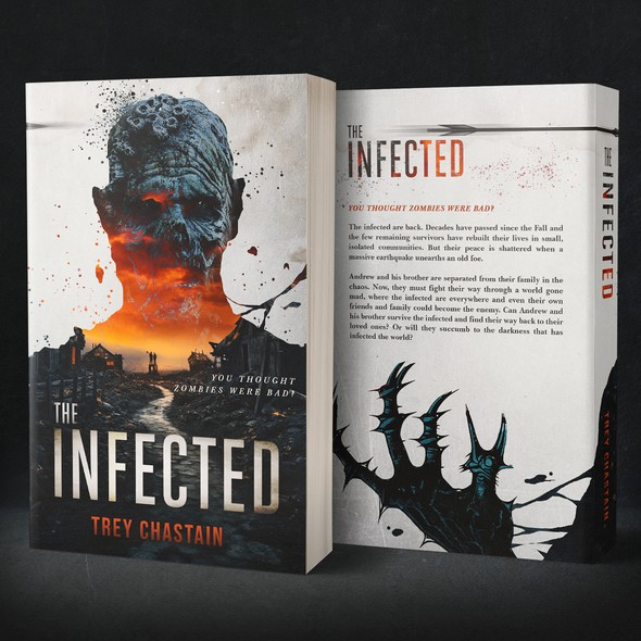 Dystopian book cover with the title 'The Infected AVAILABLE for SALE'