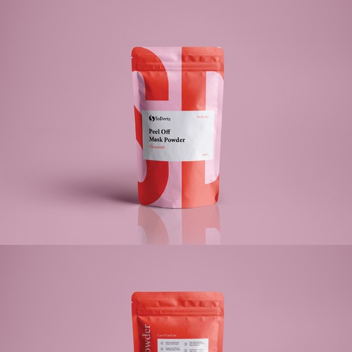 Mockup packaging with the title 'Mask Powder Packaging'