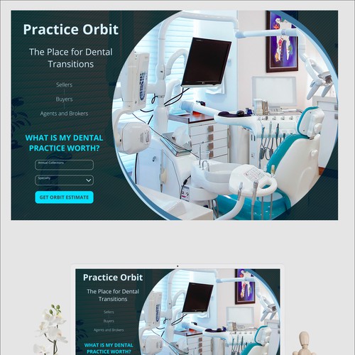 Banner website with the title 'Homepage banner image design for modern dental multi-sided platform'