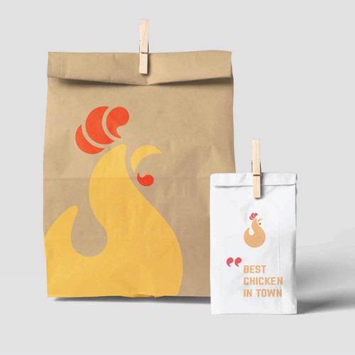 Yellow brand with the title 'Chicken Logomark for a Fast Food Restaurant'