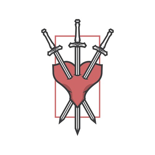 Red t-shirt with the title 'Three of Jleb'