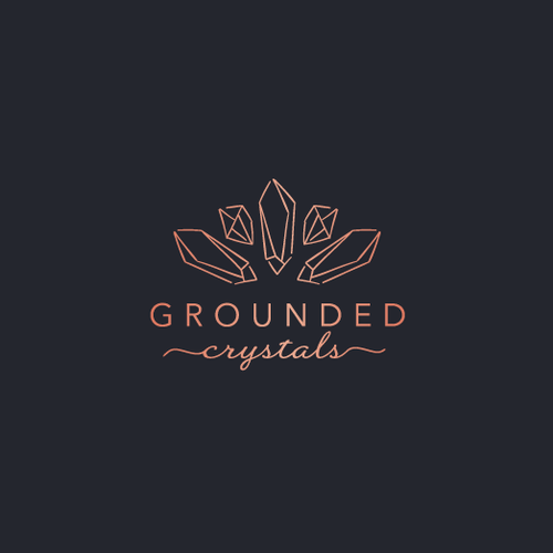 Jewelry brand with the title 'Modern yet Whimsical logo for Grounded Crystals'