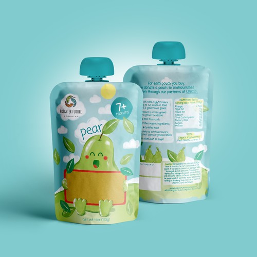 Natural packaging with the title 'Baby food packaging for 'Brighter Future Organics'!'