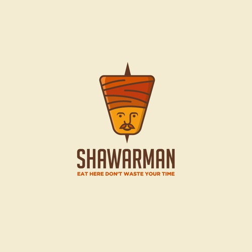 Fast food design with the title 'Fun logo for a shawarma fast food'