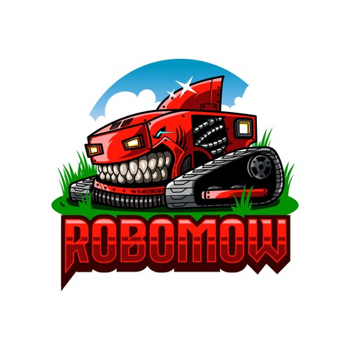 Big booty cartoon logo with the title 'Robomow'