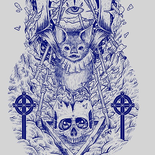 Death design with the title 'Death Taker'