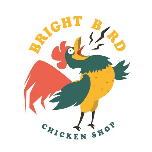 Restaurant artwork with the title 'brightbird chicken shop'