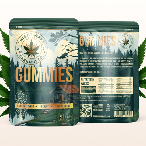 Cannabis packaging with the title 'Cannabis Gummies Packaging'