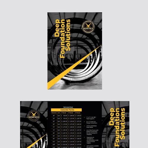 B2B design with the title 'Fabrication Company Marketing Material for Nationwide Exposure'