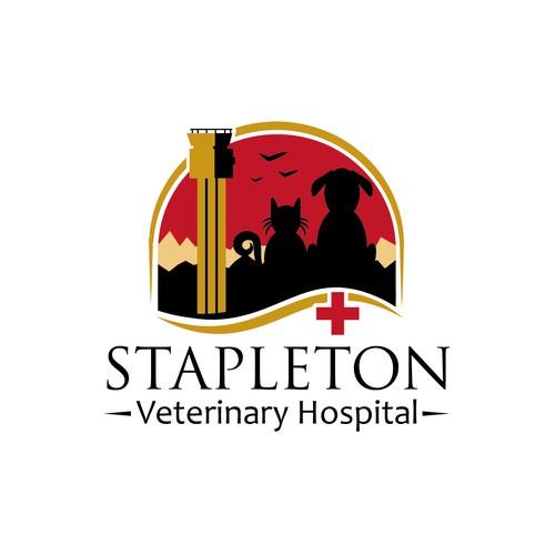 Animal hospital logo with the title 'Stapleton Veterinary Hospital'