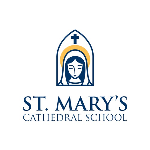 Cross design with the title 'Logo Re-design for a Pre-K to 5th grade school'