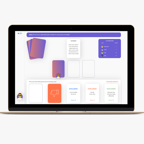 Card game design with the title 'UI Card Game Redesign'