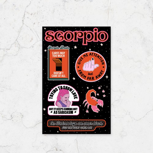 Astrology design with the title 'Astrological Stickers 1-on-1 Project '