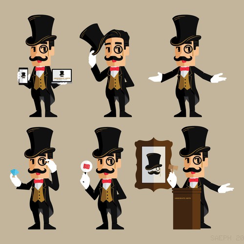 Auction design with the title 'Gentlemen's Auctioneer'