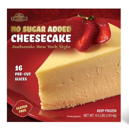 Cheesecake design with the title 'Gourmet Cheesecake Package Design'
