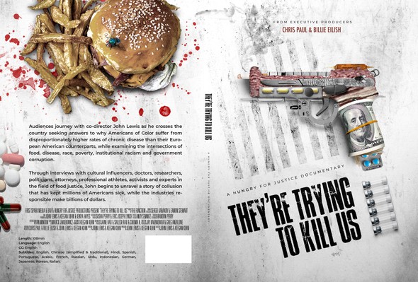 Junk design with the title 'DVD Case cover for They're Trying To Kill Us'