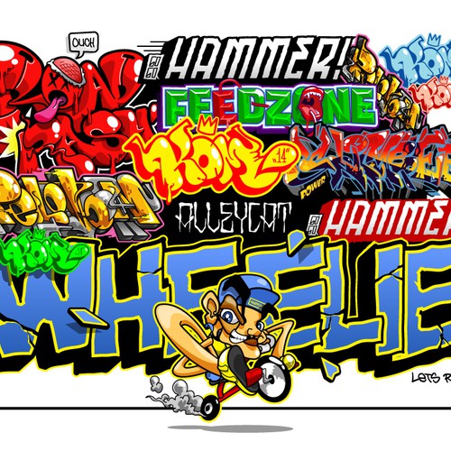 Graffiti artwork with the title 'Graffiti Theme for a Bicycle Wear (Jersey)'