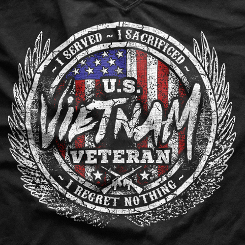Military t-shirt with the title 'Vietnam Veteran Military T-Shirt'