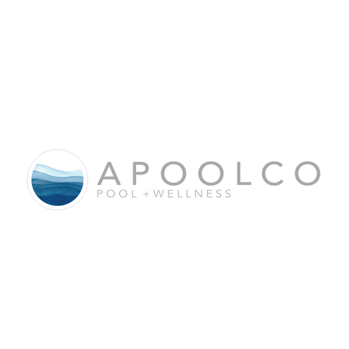 Watercolor brand with the title 'Modern Logo for Online Pool Supplies Company'
