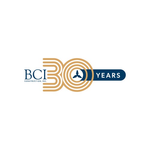 Anniversary logo with the title 'BCI 30 Years Construction Logo'