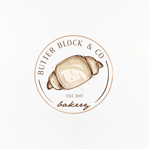 Bakeshop design with the title 'Hand drawn croissant for a bakery'