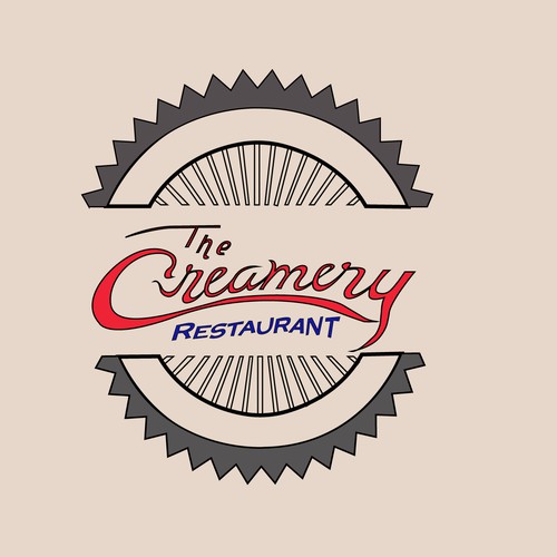 Nostalgic logo with the title 'Restaurante modelo anos 60'