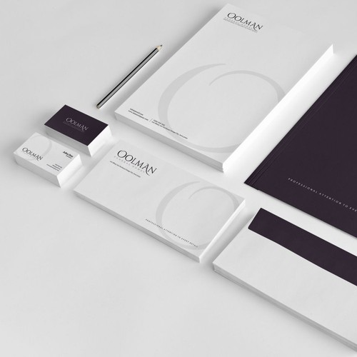 Stationery brand with the title 'Oolman stationery and logo design'